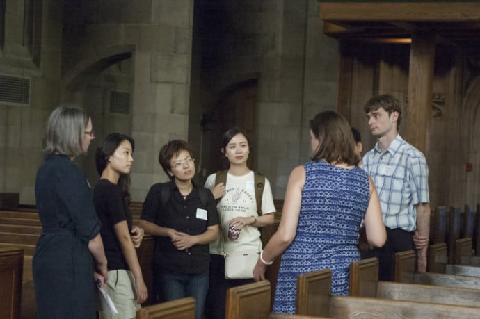 students having a discussion in a classroom