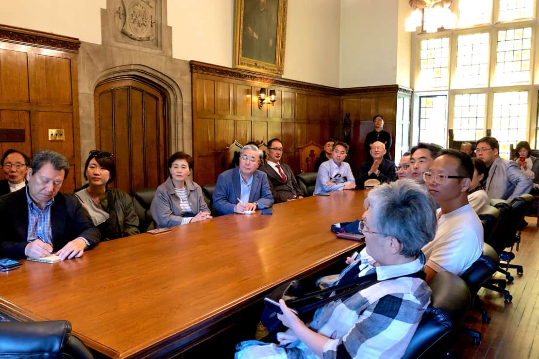 meeting at a board table
